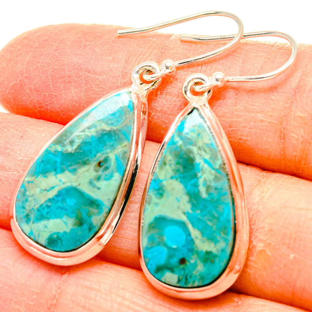Chrysocolla Earrings handcrafted by Ana Silver Co - EARR430799