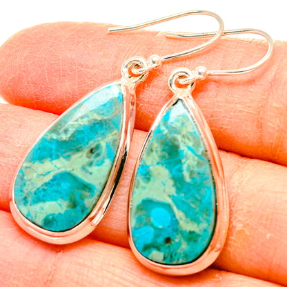 Chrysocolla Earrings handcrafted by Ana Silver Co - EARR430799