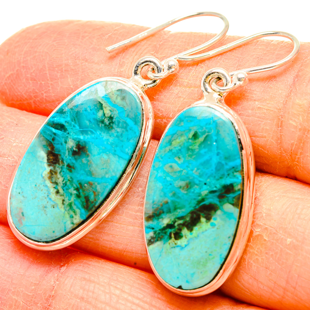 Chrysocolla Earrings handcrafted by Ana Silver Co - EARR430802