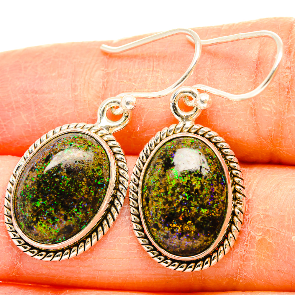 Andamooka Opal Earrings handcrafted by Ana Silver Co - EARR430803