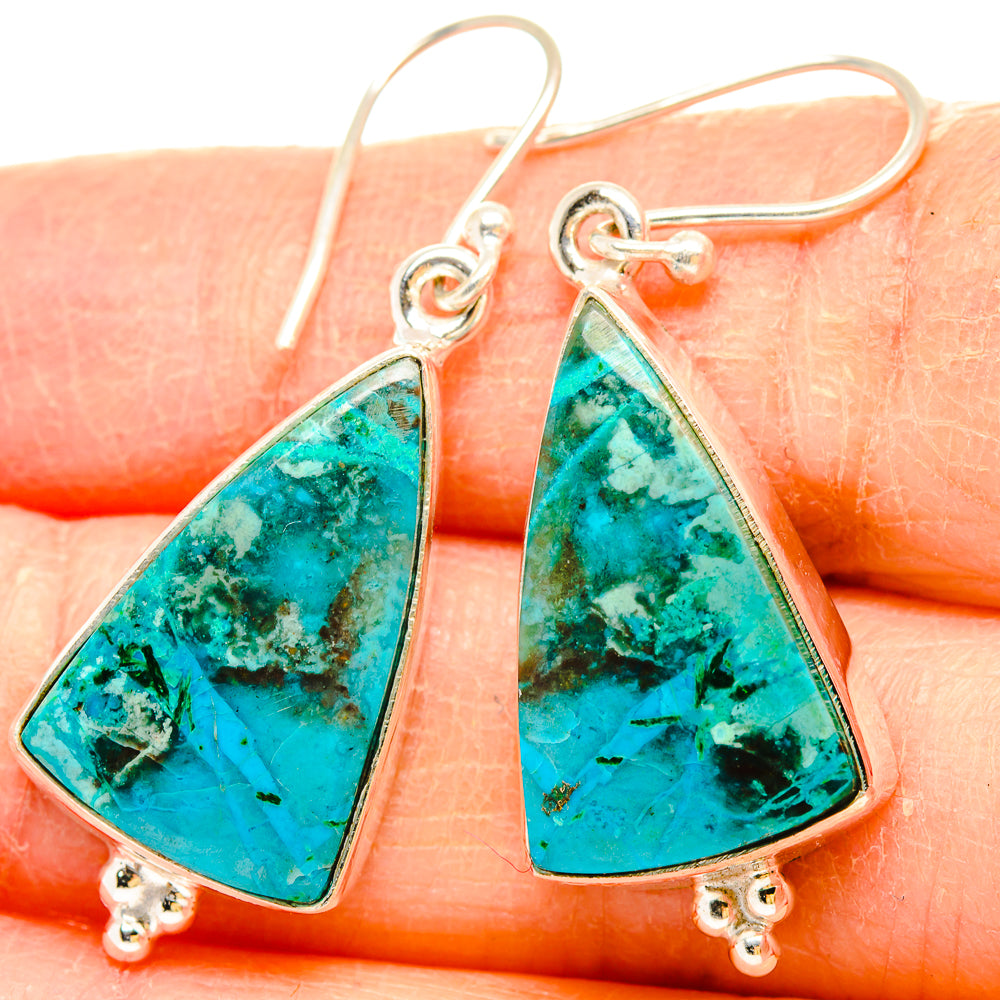 Chrysocolla Earrings handcrafted by Ana Silver Co - EARR430812