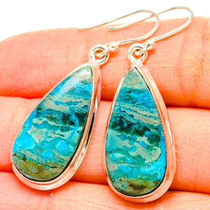 Kingman Mohave Turquoise Earrings handcrafted by Ana Silver Co - EARR430815