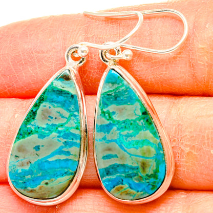 Chrysocolla Earrings handcrafted by Ana Silver Co - EARR430817