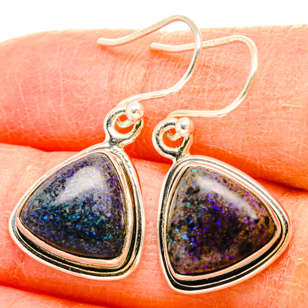 Andamooka Opal Earrings handcrafted by Ana Silver Co - EARR430823