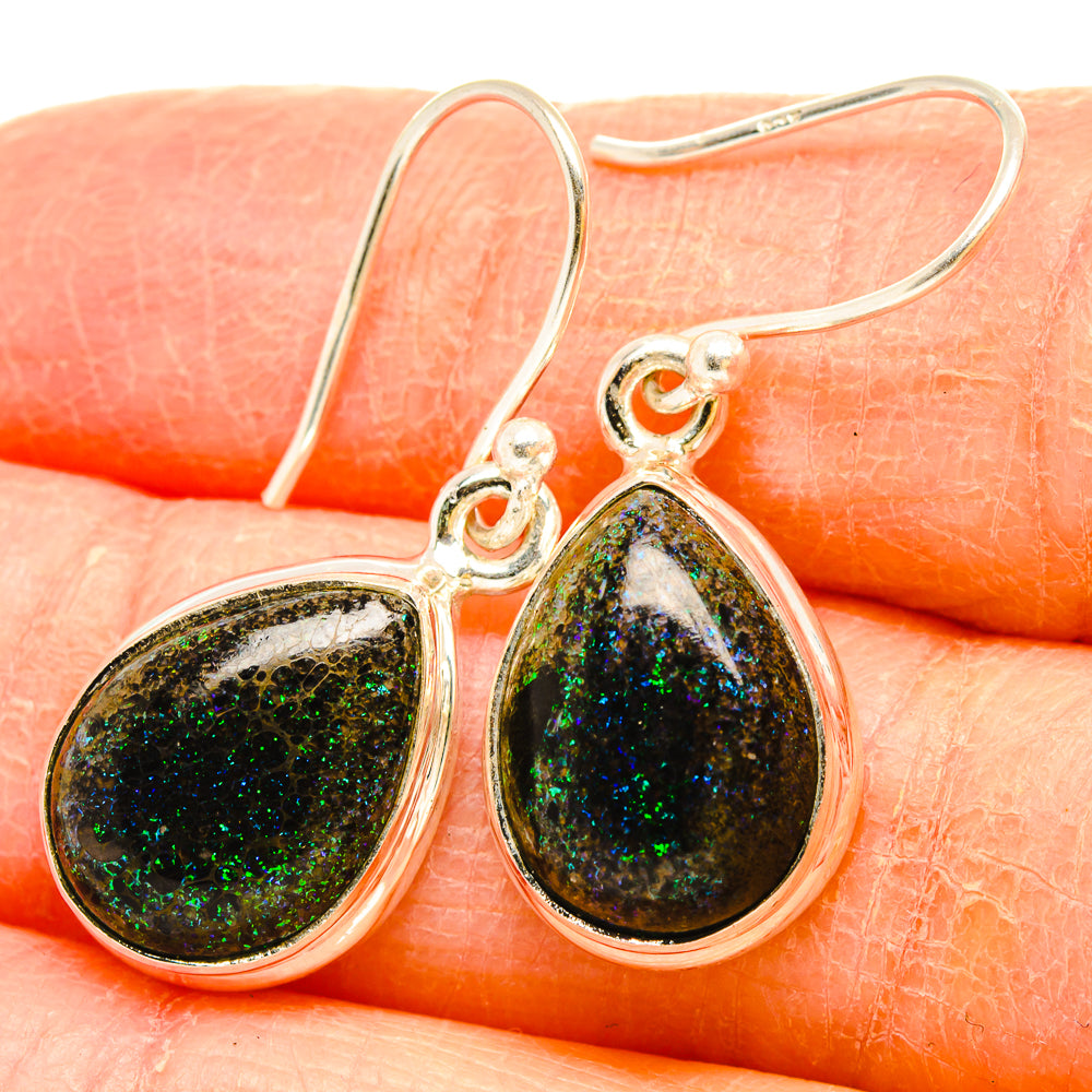 Andamooka Opal Earrings handcrafted by Ana Silver Co - EARR430830