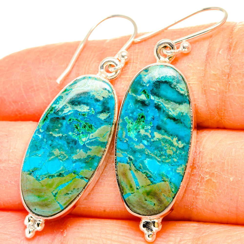 Chrysocolla Earrings handcrafted by Ana Silver Co - EARR430835
