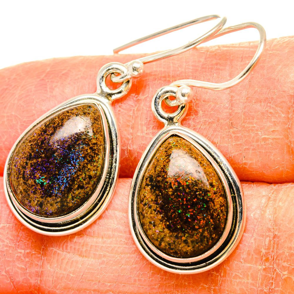Andamooka Opal Earrings handcrafted by Ana Silver Co - EARR430836