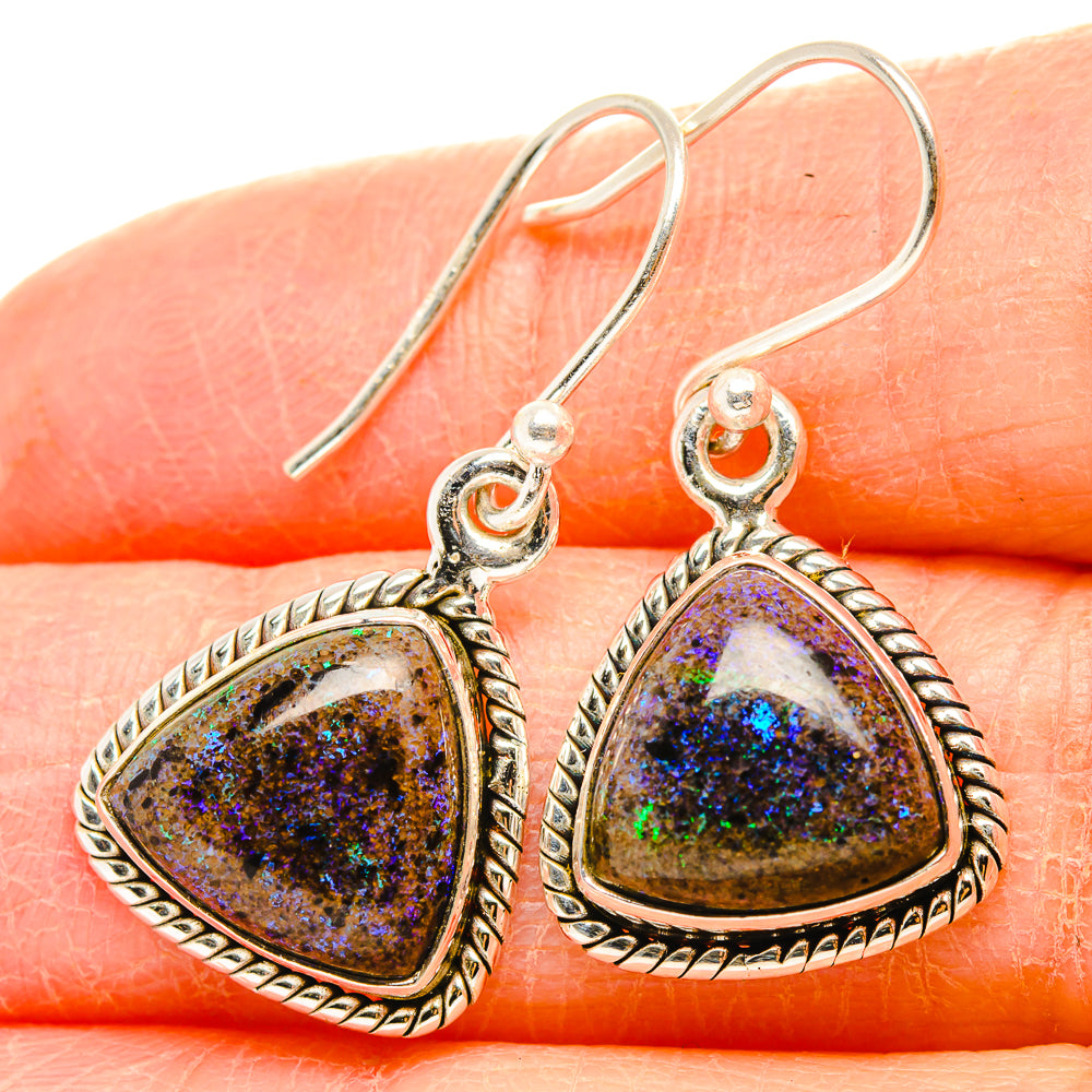 Andamooka Opal Earrings handcrafted by Ana Silver Co - EARR430842