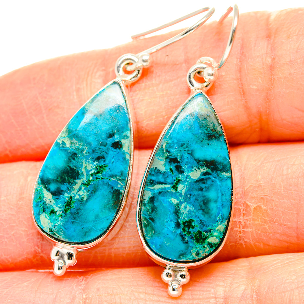 Chrysocolla Earrings handcrafted by Ana Silver Co - EARR430843