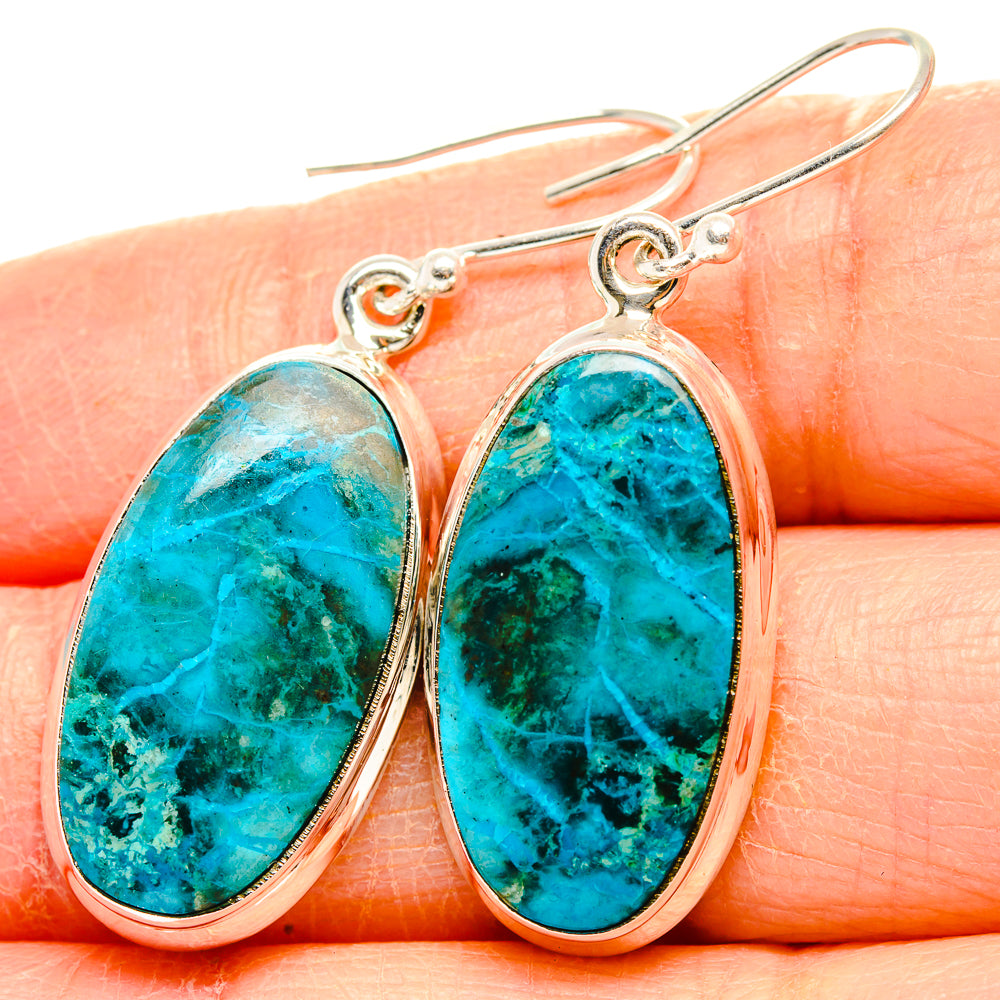 Chrysocolla Earrings handcrafted by Ana Silver Co - EARR430844