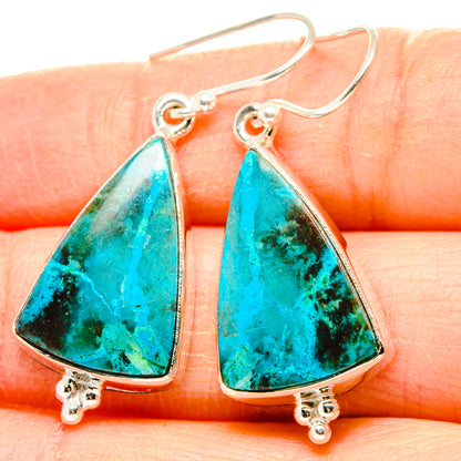 Chrysocolla Earrings handcrafted by Ana Silver Co - EARR430845