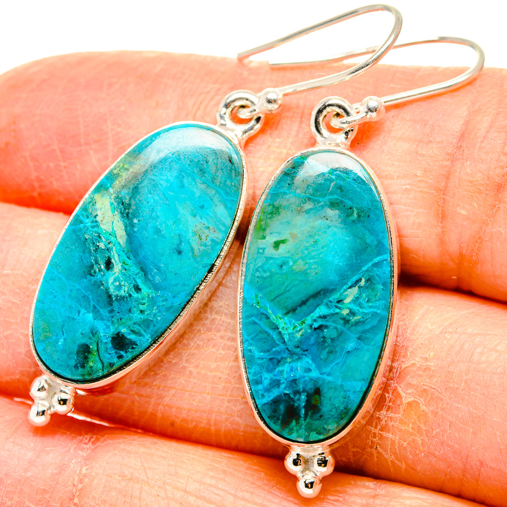 Chrysocolla Earrings handcrafted by Ana Silver Co - EARR430851