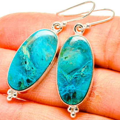 Chrysocolla Earrings handcrafted by Ana Silver Co - EARR430851