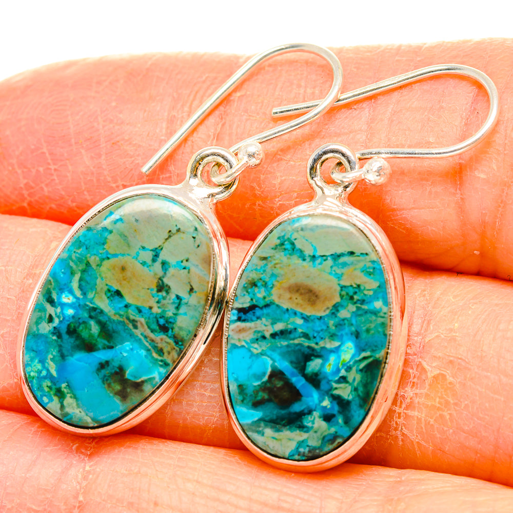 Chrysocolla Earrings handcrafted by Ana Silver Co - EARR430855
