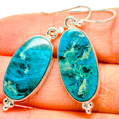Chrysocolla Earrings handcrafted by Ana Silver Co - EARR430856