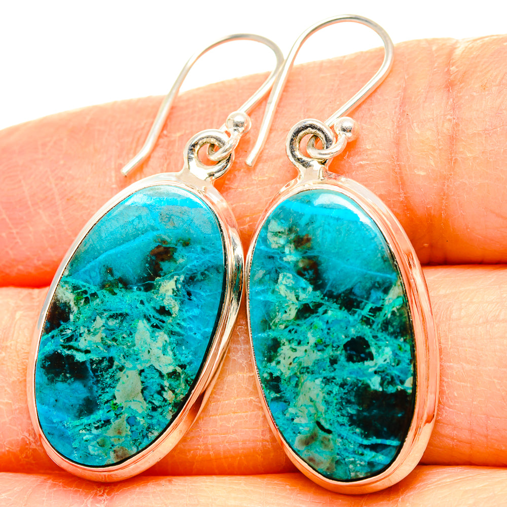 Chrysocolla Earrings handcrafted by Ana Silver Co - EARR430858