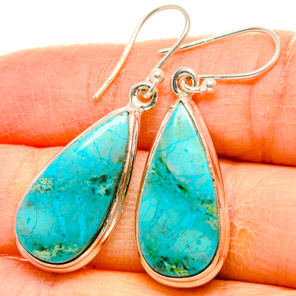 Chrysocolla Earrings handcrafted by Ana Silver Co - EARR430863