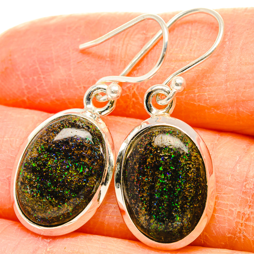 Andamooka Opal Earrings handcrafted by Ana Silver Co - EARR430868