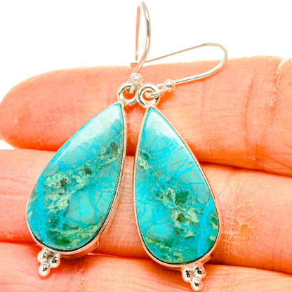 Chrysocolla Earrings handcrafted by Ana Silver Co - EARR430869