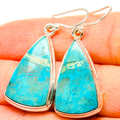 Chrysocolla Earrings handcrafted by Ana Silver Co - EARR430870