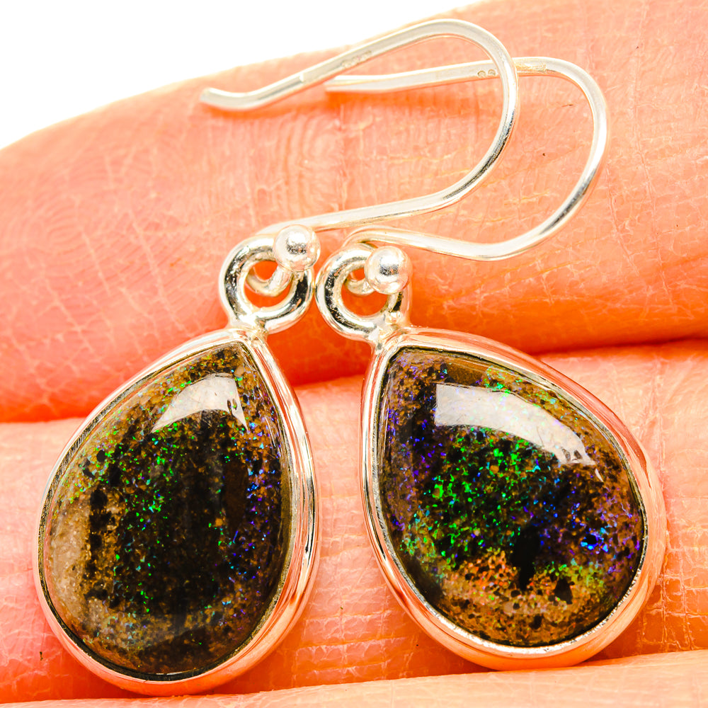 Andamooka Opal Earrings handcrafted by Ana Silver Co - EARR430871