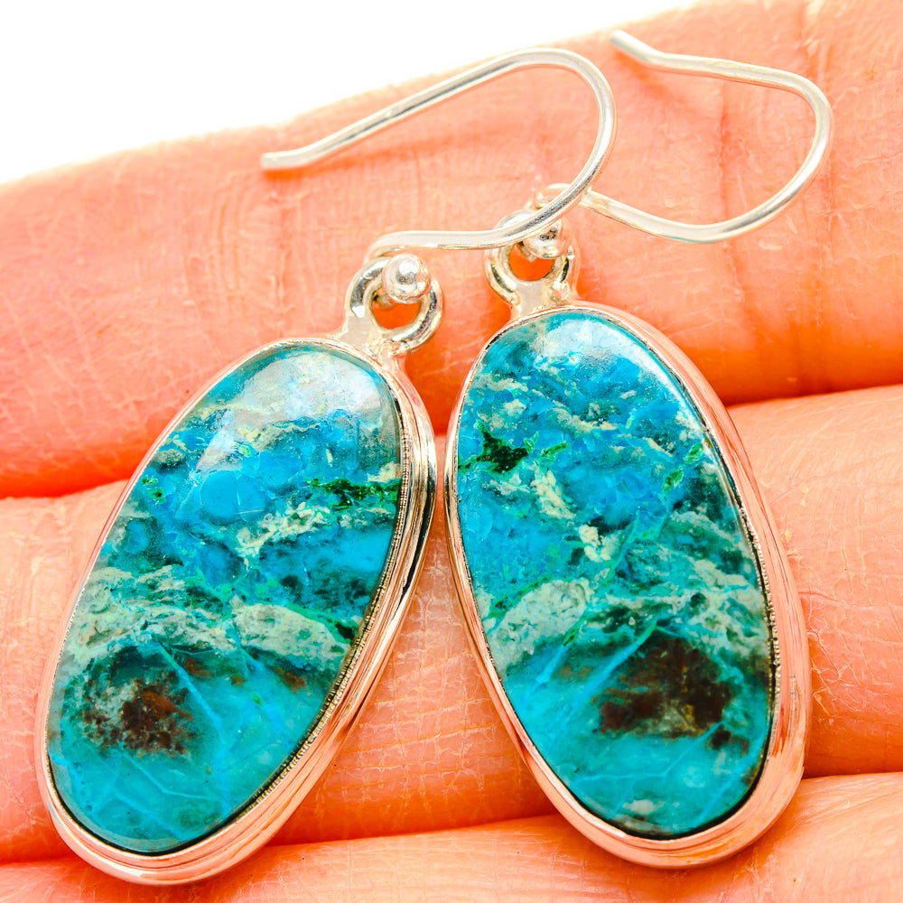 Chrysocolla Earrings handcrafted by Ana Silver Co - EARR430873
