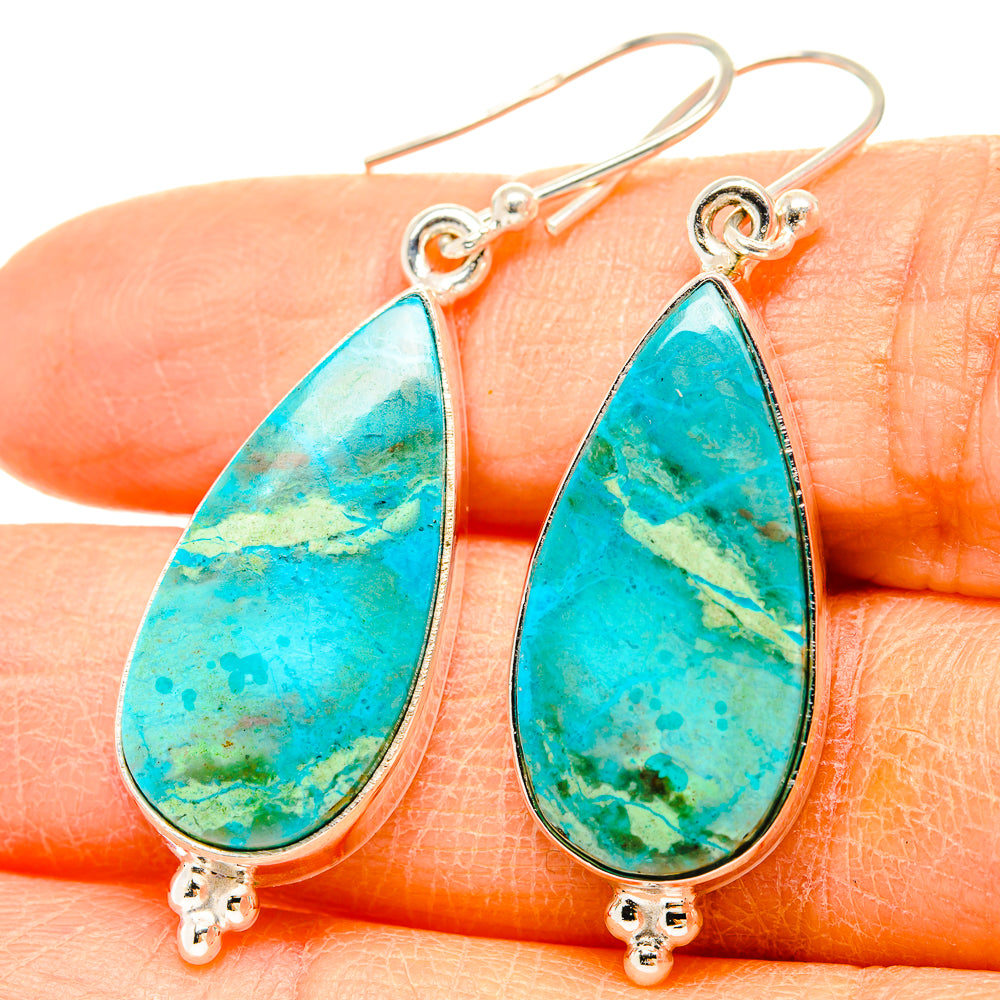 Chrysocolla Earrings handcrafted by Ana Silver Co - EARR430876