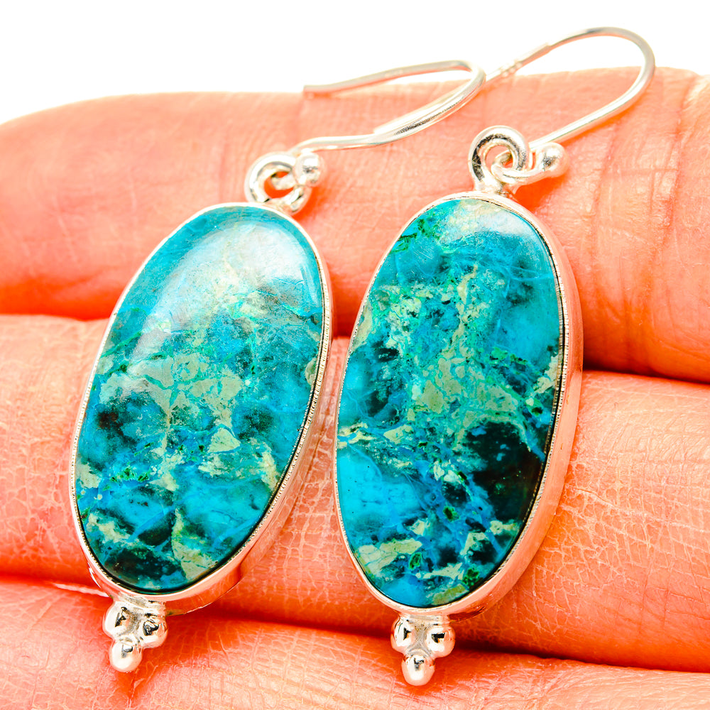 Chrysocolla Earrings handcrafted by Ana Silver Co - EARR430883