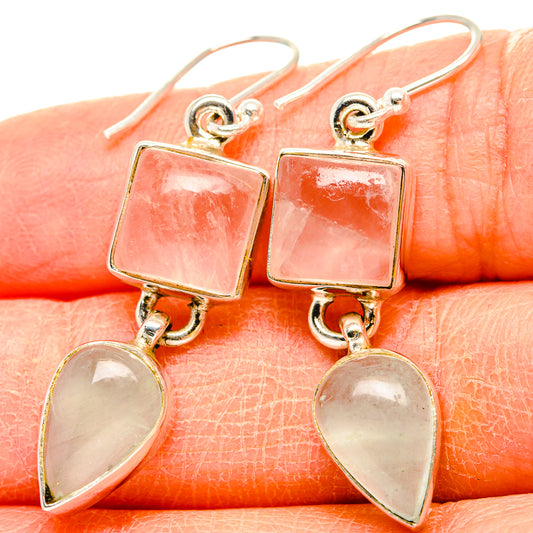 Rose Quartz Earrings handcrafted by Ana Silver Co - EARR430885