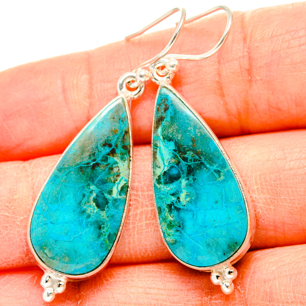 Chrysocolla Earrings handcrafted by Ana Silver Co - EARR430886