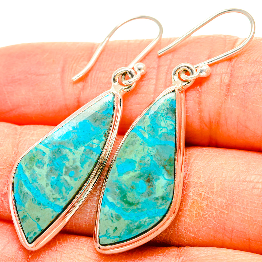 Chrysocolla Earrings handcrafted by Ana Silver Co - EARR430888