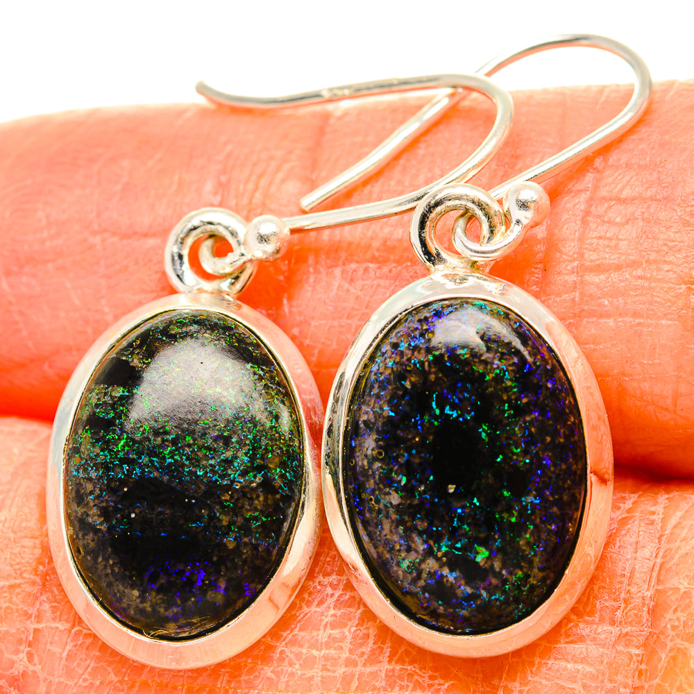 Andamooka Opal Earrings handcrafted by Ana Silver Co - EARR430890