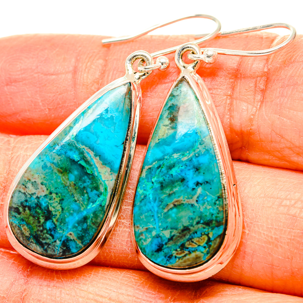 Chrysocolla Earrings handcrafted by Ana Silver Co - EARR430891