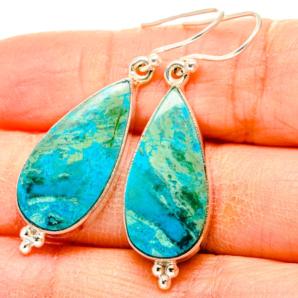 Chrysocolla Earrings handcrafted by Ana Silver Co - EARR430895