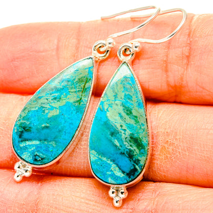 Chrysocolla Earrings handcrafted by Ana Silver Co - EARR430895