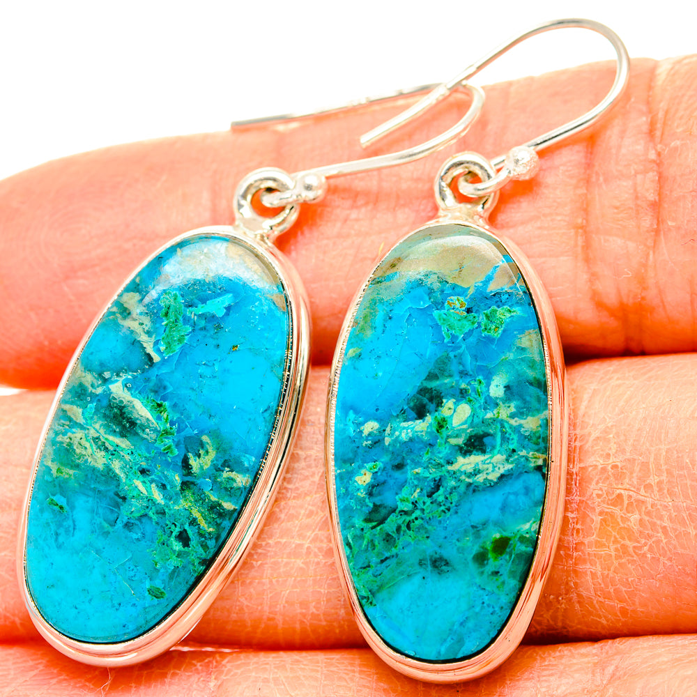 Chrysocolla Earrings handcrafted by Ana Silver Co - EARR430896
