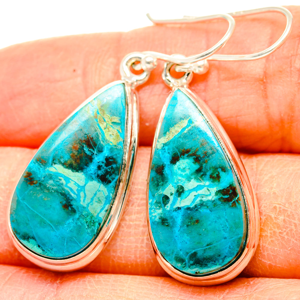 Chrysocolla Earrings handcrafted by Ana Silver Co - EARR430901