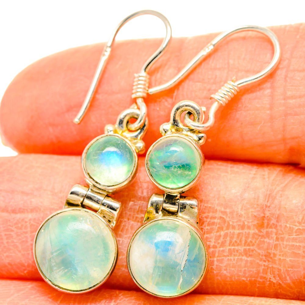 Green Moonstone Earrings handcrafted by Ana Silver Co - EARR430903