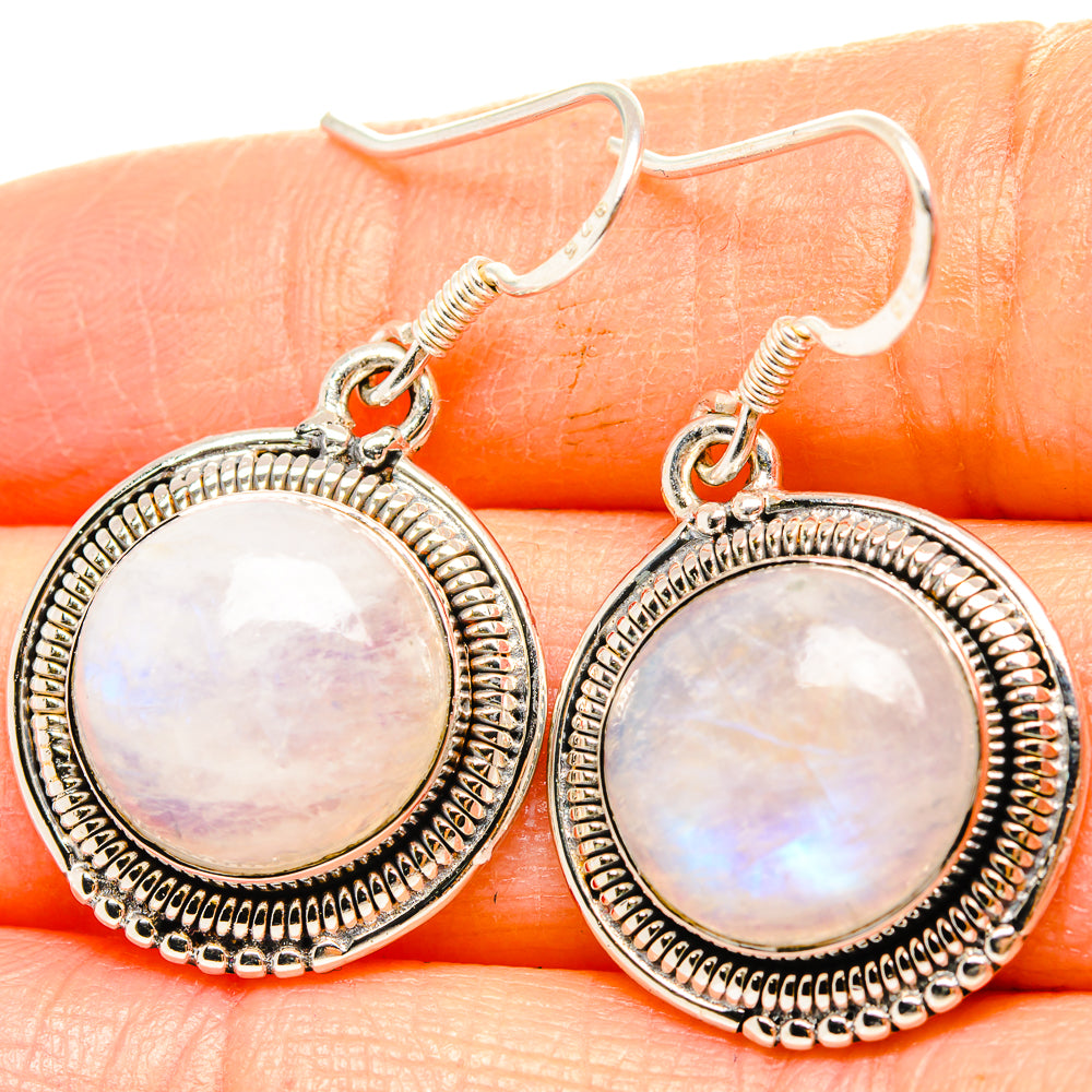 Rainbow Moonstone Earrings handcrafted by Ana Silver Co - EARR430922