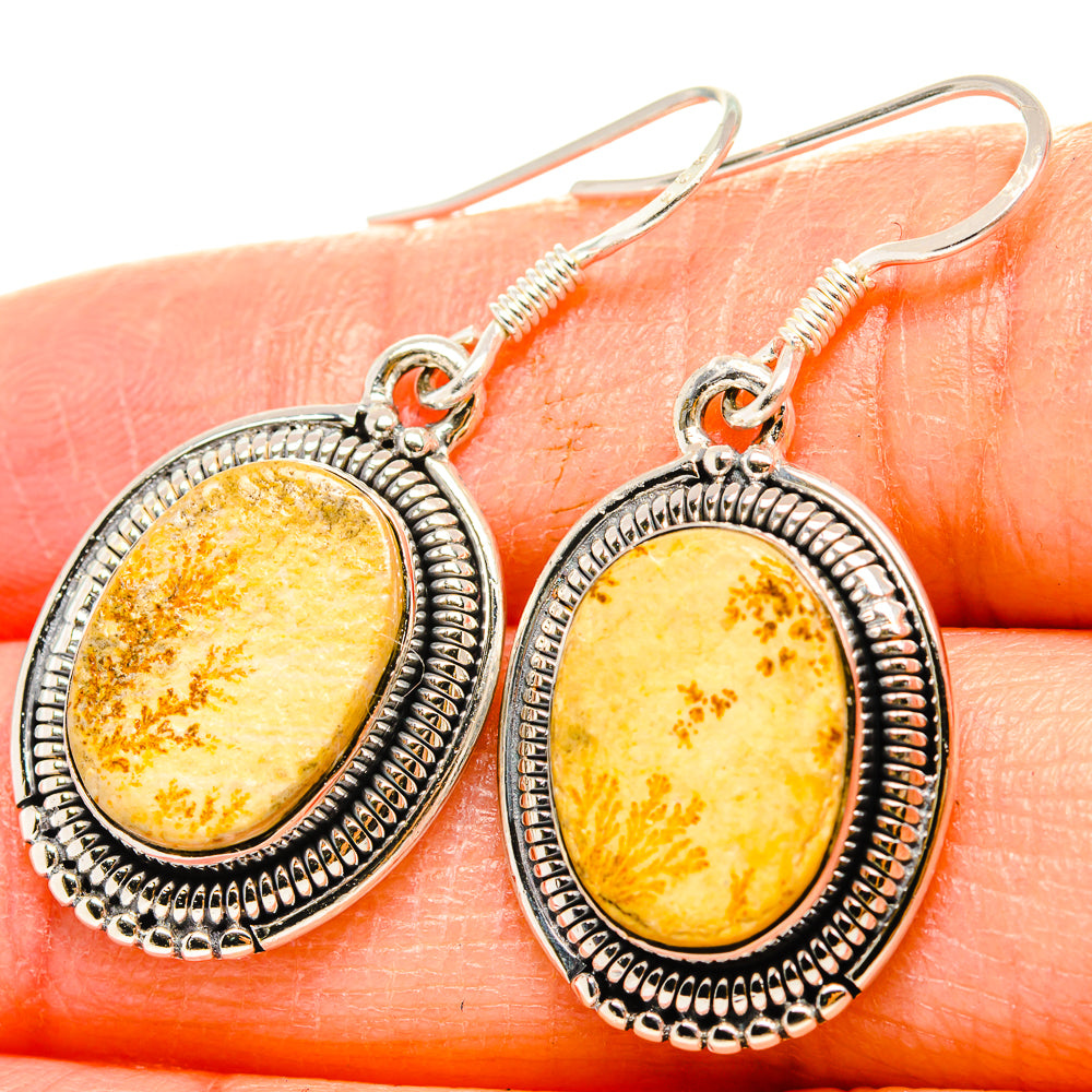 Germany Psilomelane Dendrite Earrings handcrafted by Ana Silver Co - EARR430924
