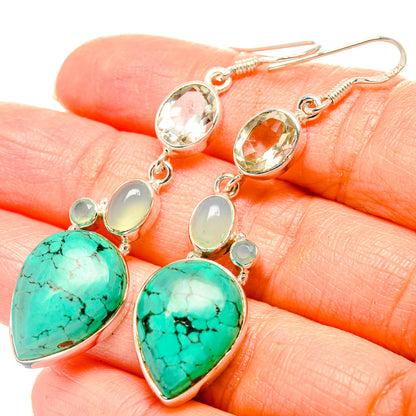 Blue Howlite Earrings handcrafted by Ana Silver Co - EARR430927