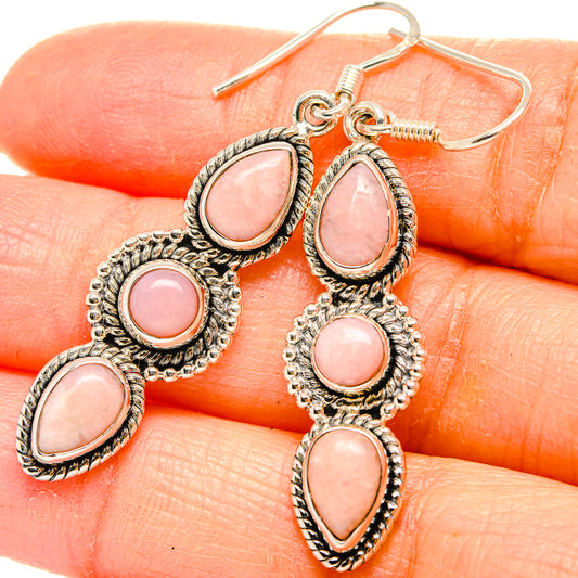 Pink Opal Earrings handcrafted by Ana Silver Co - EARR430946