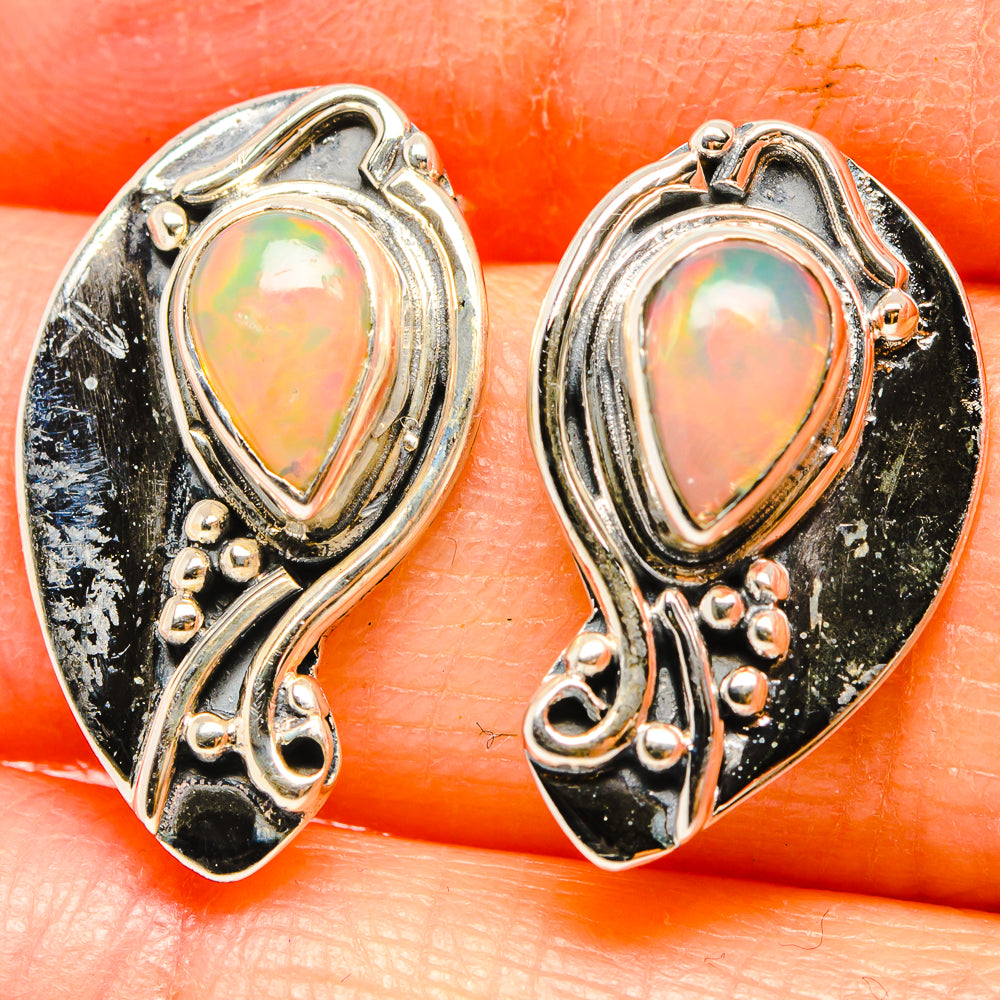 Ethiopian Opal Earrings handcrafted by Ana Silver Co - EARR430959