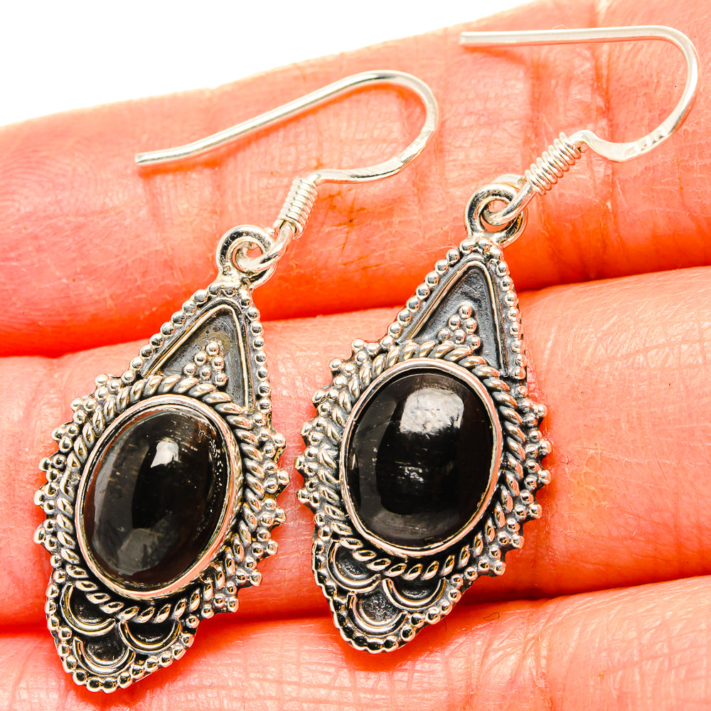 Gold Sheen Obsidian Earrings handcrafted by Ana Silver Co - EARR430960