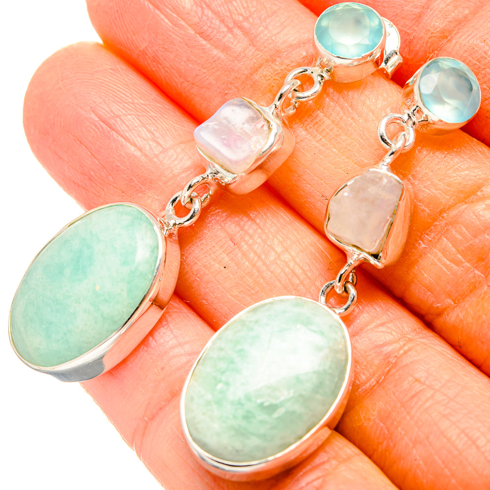 Peruvian Amazonite Earrings handcrafted by Ana Silver Co - EARR430963