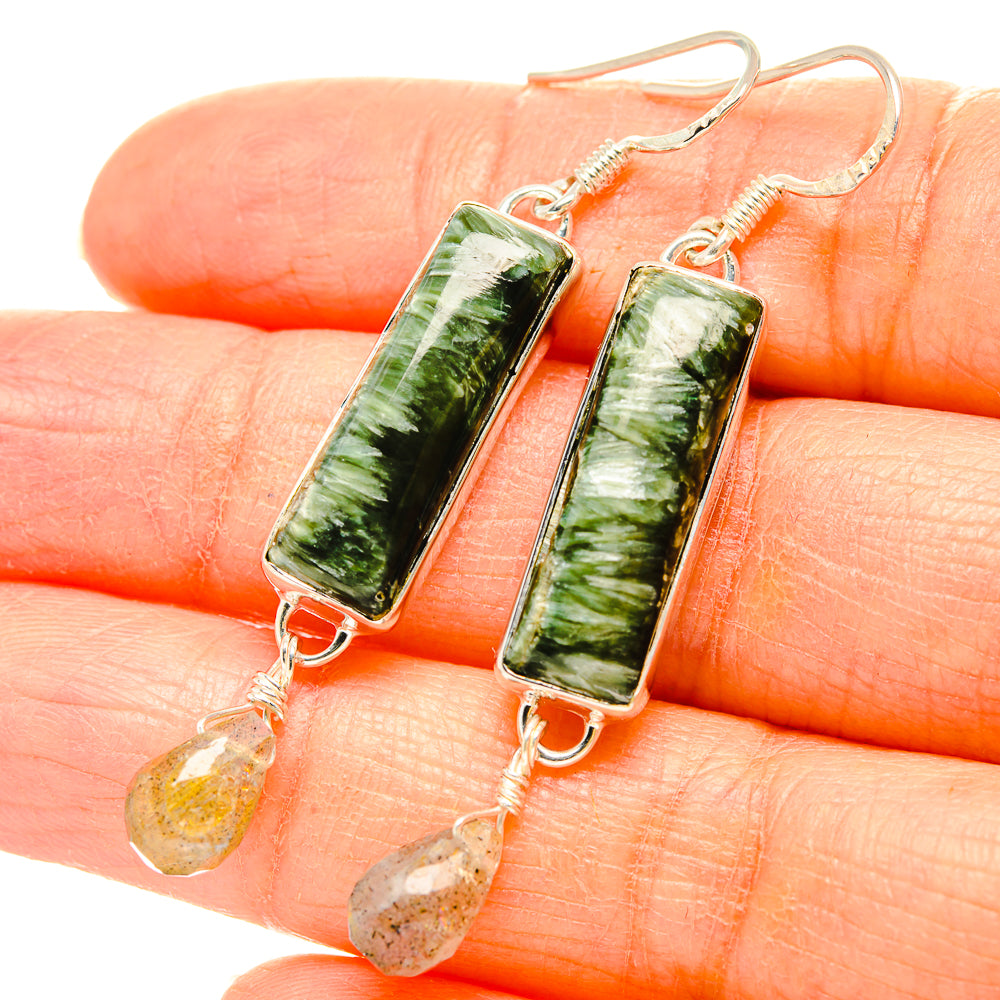 Seraphinite Earrings handcrafted by Ana Silver Co - EARR430971
