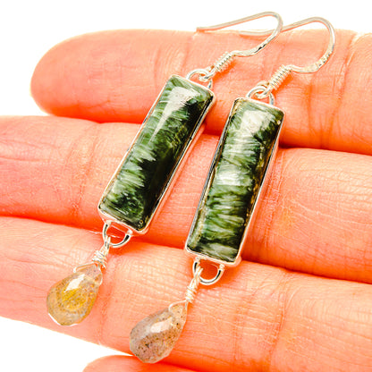 Seraphinite Earrings handcrafted by Ana Silver Co - EARR430971