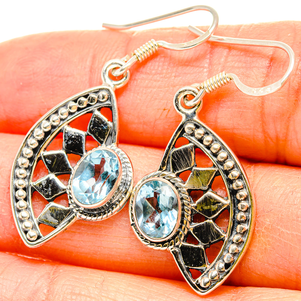 Blue Topaz Earrings handcrafted by Ana Silver Co - EARR430973