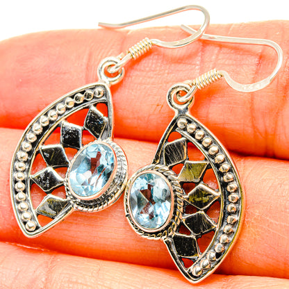 Blue Topaz Earrings handcrafted by Ana Silver Co - EARR430973