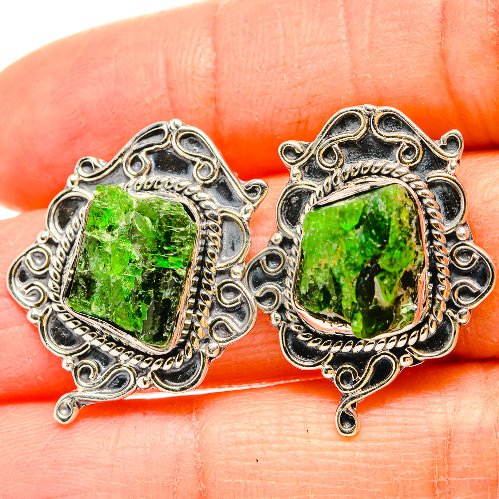 Chrome Diopside Earrings handcrafted by Ana Silver Co - EARR430981
